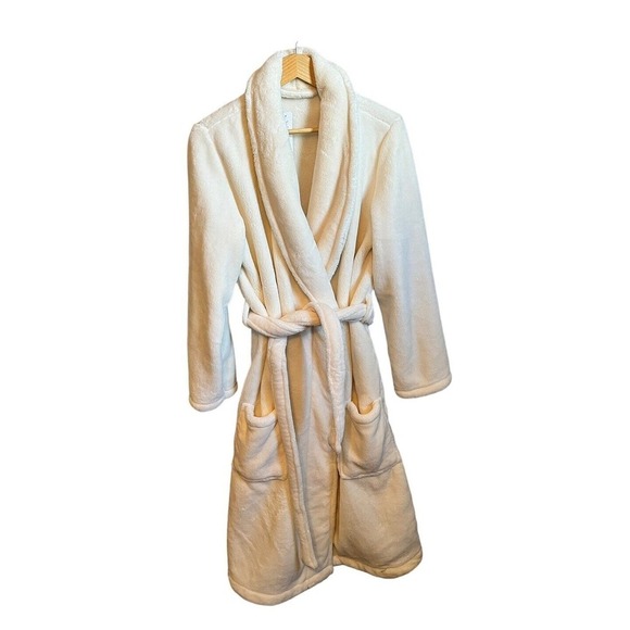 NWT Soft Surroundings Belted Robe Womens Ecru Cream Amalia Medium Soft Cozy